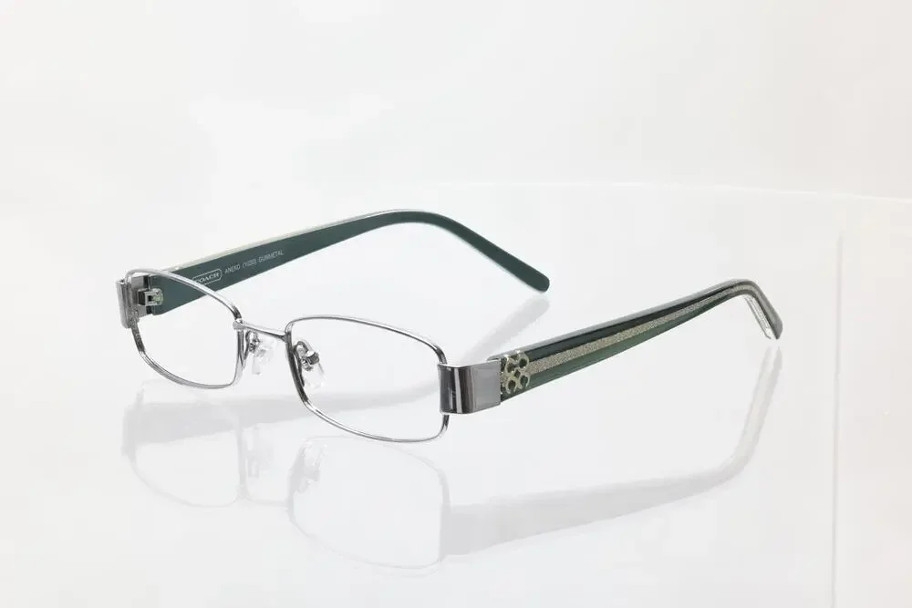 Coach Aneko (1030) 48-17-135mm Gunmetal Silver/Blue Eyeglass FRAMES ONLY - GOOD